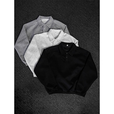 抖音得物高品质二开25秋冬美式高街结构设计POLO翻领卫衣外套W77，男装卫衣，电商A486-1