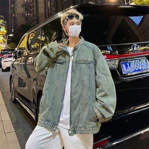 美式牛仔外套男士韩版潮流高街帅气宽松2024冬季ins夹克W6219-P72图片