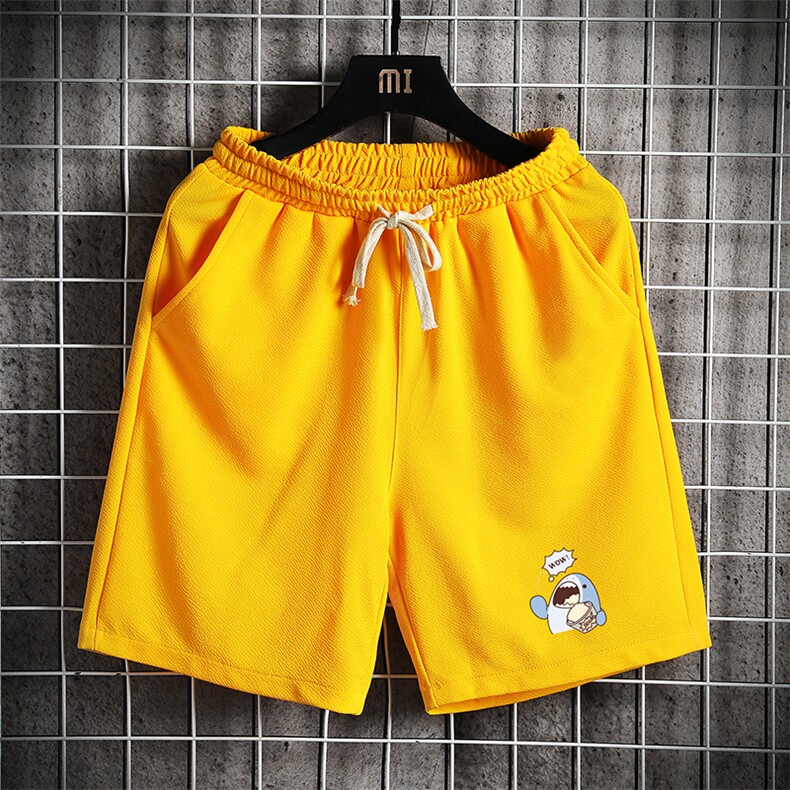 MK37239-P15冰丝短裤男士大码宽松休闲五分裤男运动中裤网格,男装休闲裤,电商A040A
