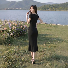 欧货小黑裙2026夏季新款欧货减龄时尚潮流气质百搭显瘦连衣裙女潮，女装连衣裙，尚洛菲