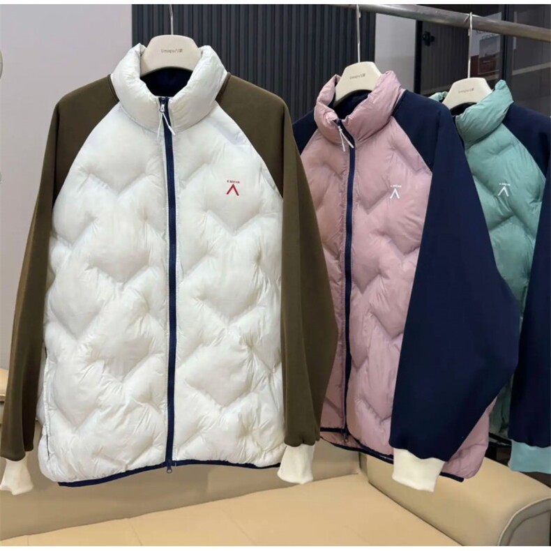 网图冬季新款菱格立领拼色棉衣外套男女同款棉服WT52特P118,男装棉衣,电商C310