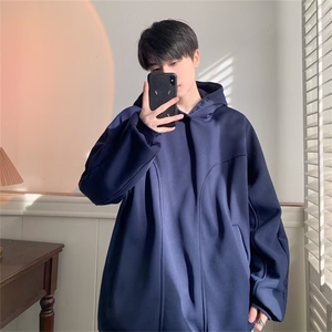 加绒卫衣2024年秋冬季新款潮流美式痞帅衣服连帽外套男图片