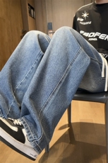 抖音直播高品质主推牛仔裤男宽松阔腿裤416B-1-NH708-P55限78，男装牛仔裤，星座416B-1
