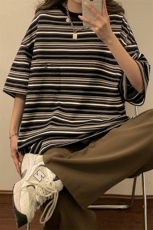1中性风条纹短袖T恤男大码立体口袋设计短袖T恤男DT8768P40控59，男装T恤，星座226-2