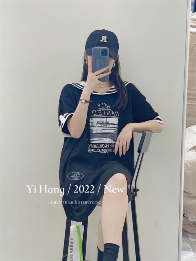 海军领连衣裙，女装连衣裙，一杭