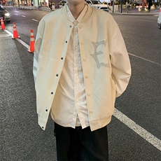2024秋冬季烫钻棒球服男女美式加棉情侣外套飞行员夹克~W0625-p65，男装夹克，星座601-2