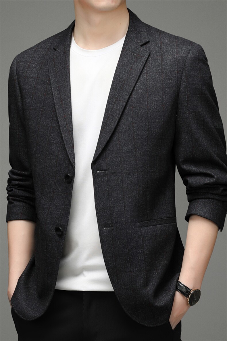 21秋冬新款商务休闲纯色西服外套潮流中年男免烫男装HBY2126-P160,男装西服,电商B212（原钱塘6029）
