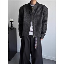 1506/Q25830/P65灰色皮衣外套男春秋美式复古机车骑行服飞行外套，男装皮衣，星座1506