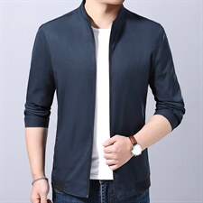 2023春季商务休闲纯色夹克中青年爸爸装帅气时尚爸爸装外套上衣，男装夹克，电商B212（原钱塘6029）