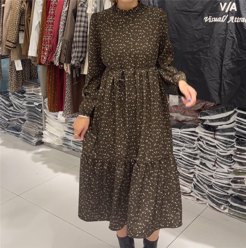 现货加厚冬季新款连衣裙，女装连衣裙，V/A