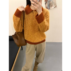 毛衣女冬季加厚外穿内搭套头圆领短款小个子时尚针织衫打底衫上衣图片