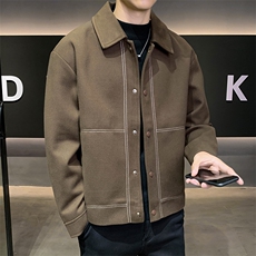 店主风高端呢子拼色宽松韩版外套大衣夹克男A236-JK8020-P130，男装夹克，电商A236