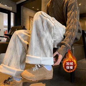 秋冬扎染加绒加厚大口袋工装裤灯芯绒休闲裤A583特P45控78图片