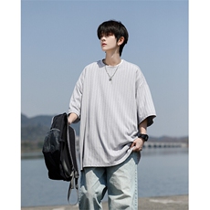 8XL-M重磅！特大码港风短袖T恤男士半袖男五分袖体恤衫DX306P40，男装T恤，电商D206-1