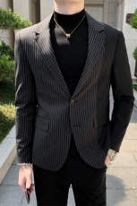 秋冬店主休闲夹克礼服西装单西男士修身拼条西服A236-XZ2309-155，男装夹克，电商A236