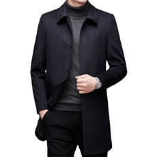 新款羊毛呢外套男秋季休闲男士中老年夹克秋装上衣MNSAA8156-P275，男装夹克，电商B212（原钱塘6029）