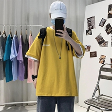 XZ115A-T06200克纯棉男女字母印花大码S-5XL10色T恤衫圆领半袖，男装T恤，星座115A-3