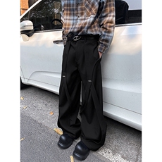 现货ZK7983-批652025秋季新款嘻哈街头美式阔腿垂直酷帅拖地裤，男装休闲裤，电商A059