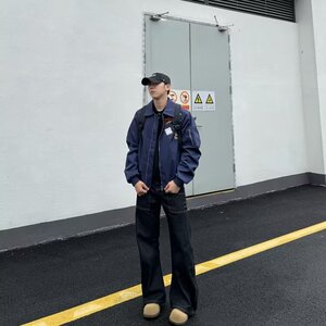 美式刺绣棒球服男女春季朝宽松想休闲夹克情侣外套图片