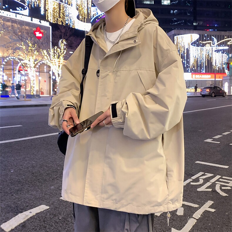潮流宽松连帽夹克休闲户外冲锋衣A161-CYJK9116-P78图片