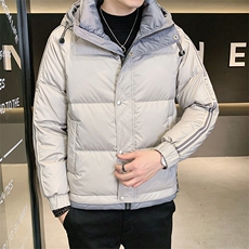 潮牌羽绒服男2024新款男装短款加厚帅气外套冬季轻薄保暖连帽上衣，男装羽绒服，钱塘6003（原4033）