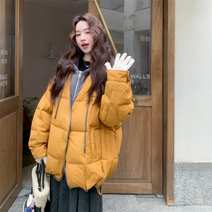 新款!现货!90白鸭绒假两件拼接连帽羽绒服6936-P355-K538图片