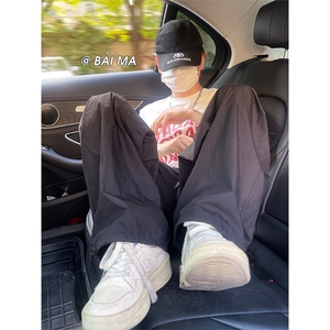 潮美式工装裤宽松直筒显瘦阔腿冲锋裤伞兵裤潮XZ211-1-K2333-P55图片