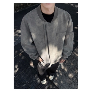 美式vintage夹克男宽松百搭工装外套痞帅底特律pu机车上衣服PY54图片