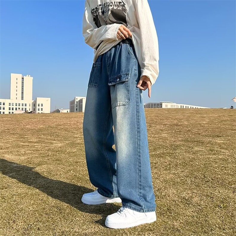 牛仔裤男秋季潮大码休闲裤子高街TN741P42,男装牛仔裤,星座1116-2