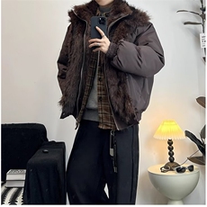 JY635-P100羊羔绒毛棉袄男士加绒连帽棉衣冬装情侣棉服外套网图，男装棉衣，星座1501-3