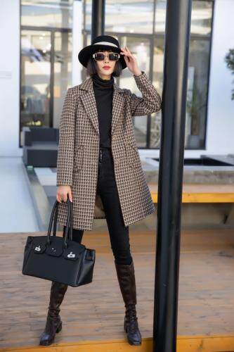 春款千鸟格毛呢，女装，茗格拉