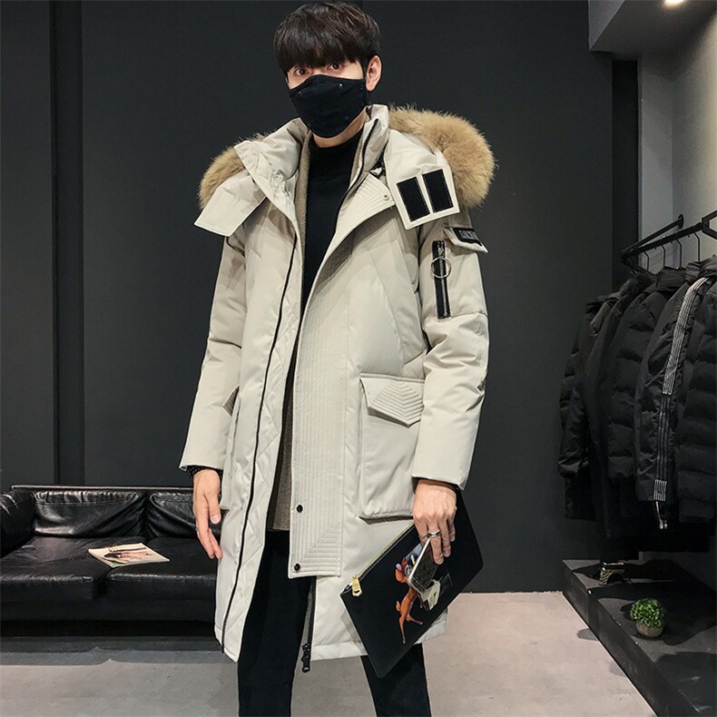 大货男中长款羽绒服保暖外套男加厚长款韩版情侣保暖连帽896-P100,男装羽绒服,星座1210A