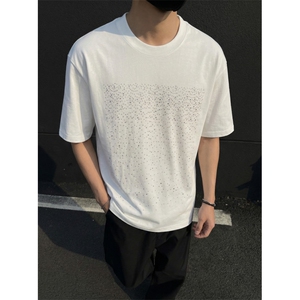 可开票夏季新款现货带钻闪圆领短袖T恤中性男女2881-P35图片