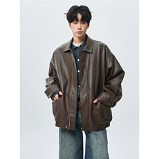 美式ins百搭皮衣外套休闲复古加棉厚款皮夹克潮3673-特P88加棉P98，男装夹克，电商B295