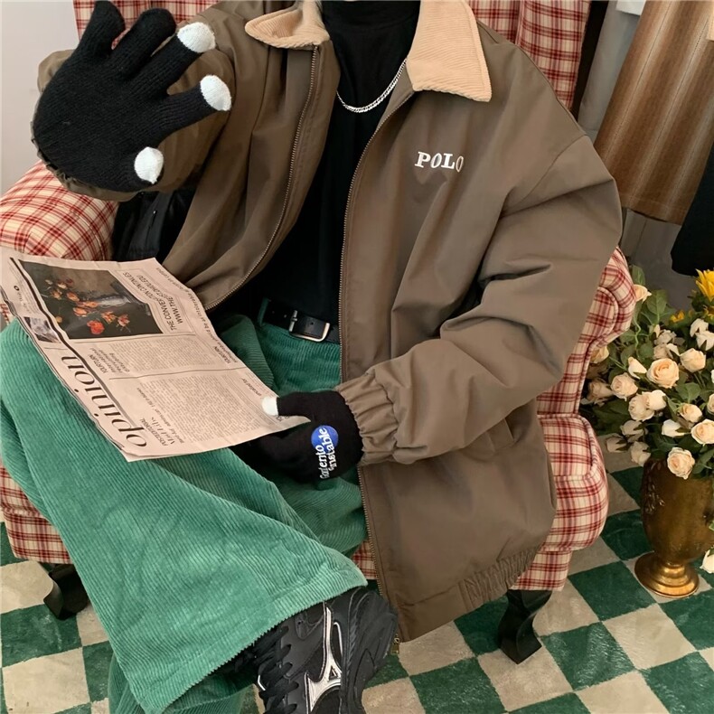 简约潮男纯色新款长袖青春流行翻领外穿夹克文艺秋冬ins宽松型,男装夹克,星座1210-1
