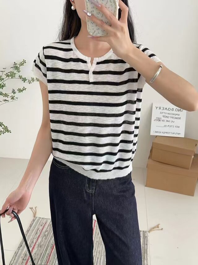 夏季休闲风时尚潮流短袖均码,女装T恤,梵泰羊绒