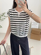 夏季休闲风时尚潮流短袖均码，女装T恤，梵泰羊绒