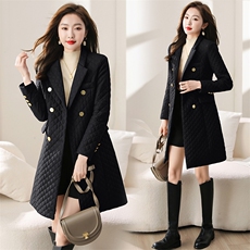 新款休闲时尚气质优雅通列减龄韩版简约香风轻薄保暖西装棉衣外套，女装棉衣/棉服，韩美纤衣