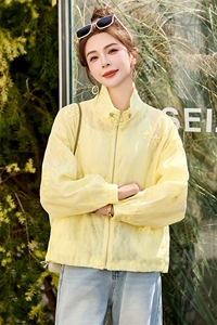 蕾丝刺绣轻薄短外套女2025春夏新款超好看韩系休闲减龄黄色防晒衣图片