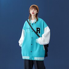 中性风2022秋季新款拼色港风潮牌印花棒球服夹克外套G94p65-控78，男装夹克，A247A