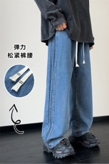 牛仔裤男港风直筒裤宽松美式高街休闲牛仔裤CK2335-P45控78，男装牛仔裤，星座717