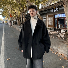 加棉加厚毛呢大衣短款风衣外套504-F23-P85控128(加棉P95控138)，男装毛呢大衣，星座504