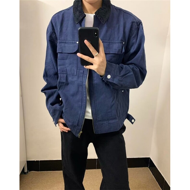 工装夹克外套男士2025春秋季复古撞色翻领飞行服褂子JK7707,男装夹克,星座1116A（原606A-3）