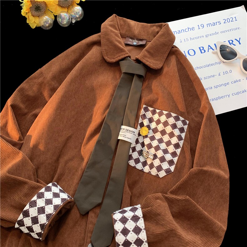 1506/QC10060/P42日系复古灯芯绒潮牌设计感小众宽松休闲长袖衬衣,男装衬衫,星座1506