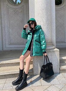 爱美欧 冬季现货 撞色羽绒服,女装羽绒服,爱美欧