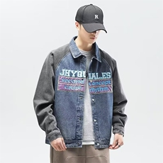 1506-1/JY80111/P45春秋季水洗磨白长袖牛仔衬衫男士时尚休闲刺绣，男装衬衫，星座1506-1
