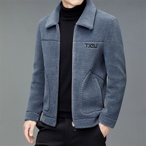 CB8821冬季2021海宁男式羊毛皮草男修身颗粒绒两面穿夹克P230，男装夹克，电商B360