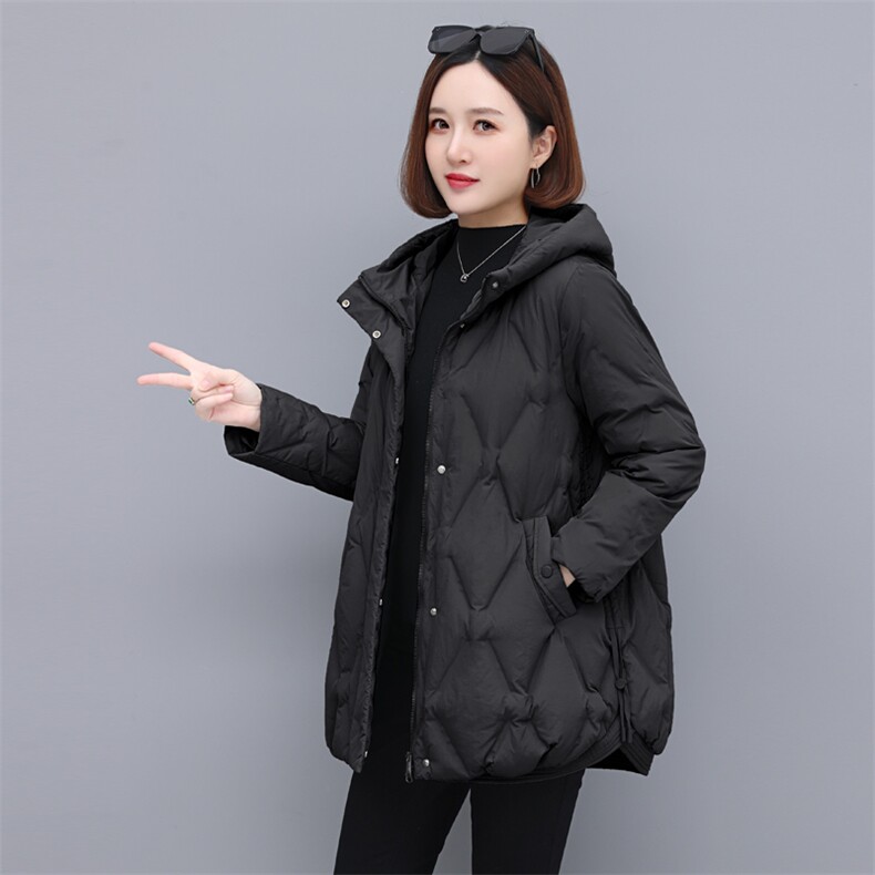 时尚气质休闲连帽羽绒服修身显瘦保暖外套,女装羽绒服,依恋蒂丝