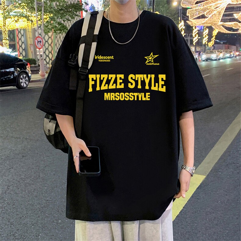 T788大码宽松纯棉运动圆领体恤衫oversize短袖T恤男重磅T,男装T恤,星座304A-1