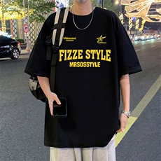 T788大码宽松纯棉运动圆领体恤衫oversize短袖T恤男重磅T，男装T恤，星座304A-1